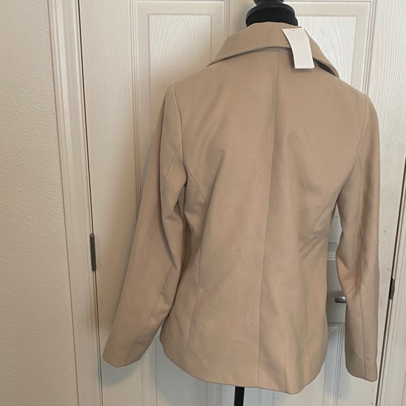 Classic Tan Double-Breasted Women's Coat - Picture 3 of 5